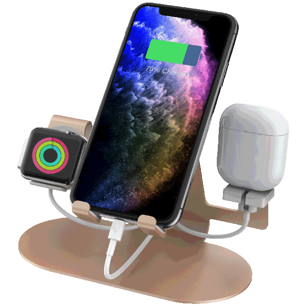 Aduro Trio Charge 3-in-1 Aluminum Charging Stand for iPhone, Watch, AirPods
