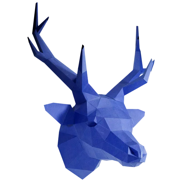 Papercraft World Blue Deer Head Wall Art