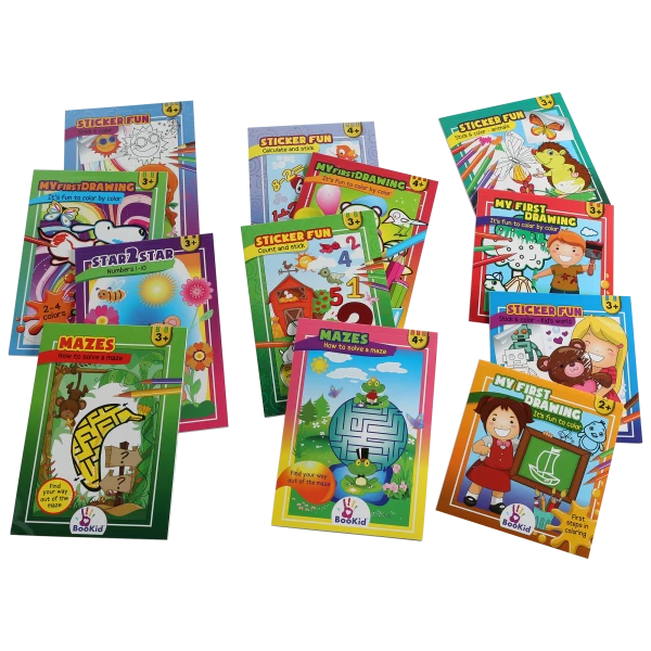 BooKid Activity Book Super Pack Ages 2+ (12 Booklets)