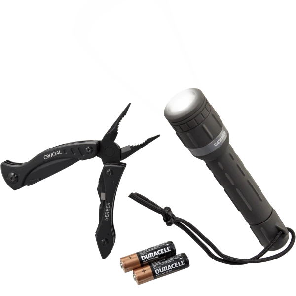 Gerber Crucial Multi-tool w/ Strap Cutter and Flashlight Combo
