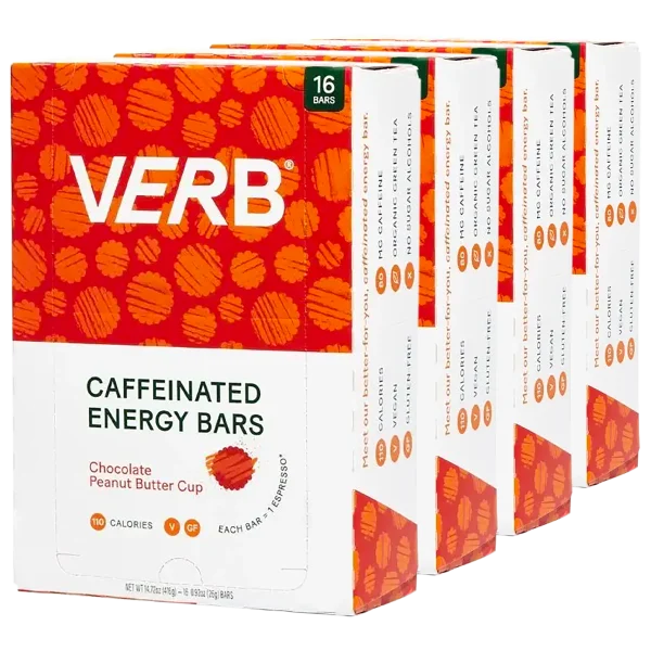 64-Pack: VERB Caffeinated Chocolate Peanut Butter Cup Snack Bars