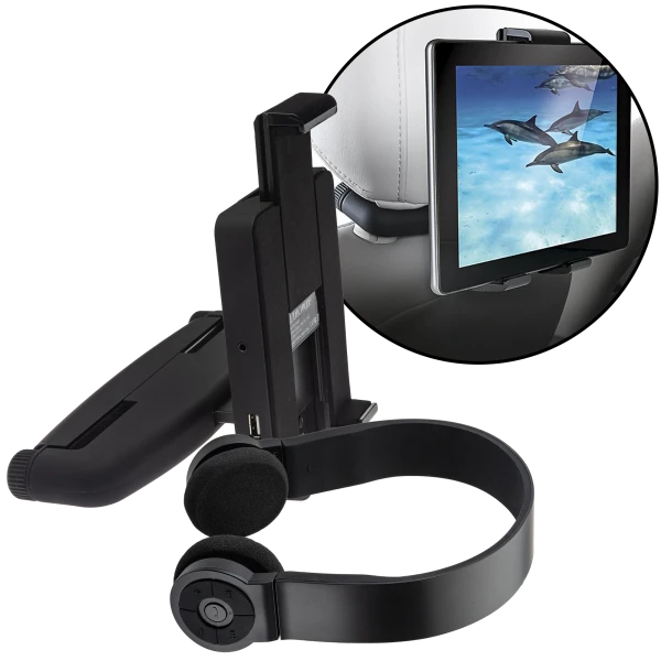 Audiovox Universal Vehicle Tablet Mount with Bluetooth Headphones