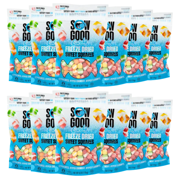 12-Pack: Sow Good Freeze Dried Sweet Squares Candy