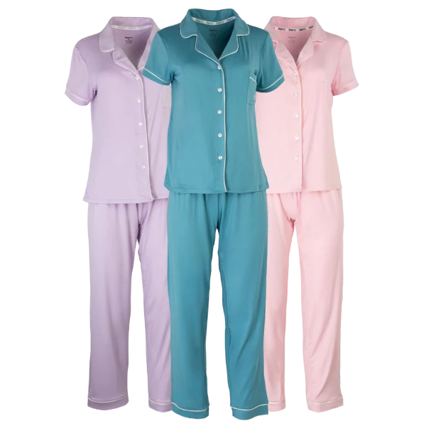 Born Short Sleeve Notch Collar & Pant Pajama Set