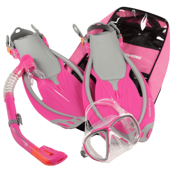 US Divers Belize Ladies' Snorkel Set (Mask, Snorkel, Fins & Bag)