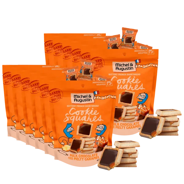 180-Pack: Michel et Augustin Milk Chocolate & Caramel Mini Cookies (12 bags)
