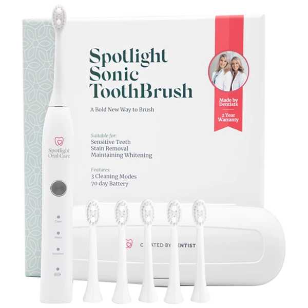 Spotlight Oral Care Professional Clean Sonic Toothbrush with 6 Brush Heads