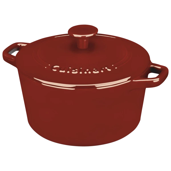 Cuisinart Cast Iron 3 Quart Enamel Round Casserole Dish with Cover