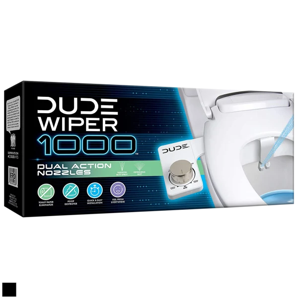 DUDE Wiper 1000 Self-Cleaning Dual-Nozzle Bidet Attachment