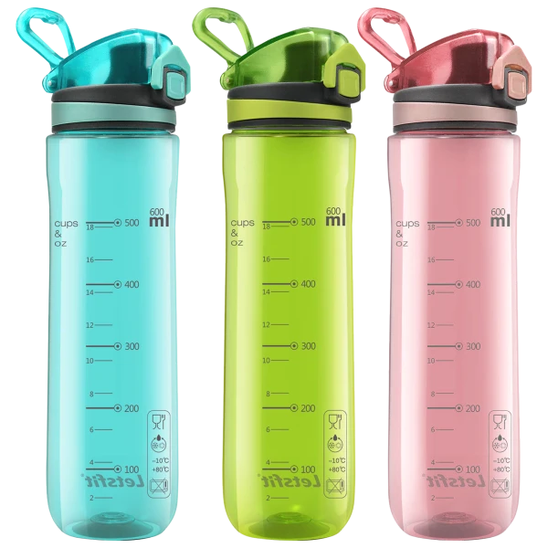 Pick-Your-2-Pack: Letsfit Tritan Plastic Water Bottle (21 oz)