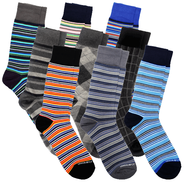 9-Pack: Unsimply Stitched Mens Dress Socks