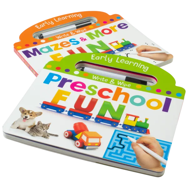 2-Pack: Page Publications Write & Wipe Mazes & More Books