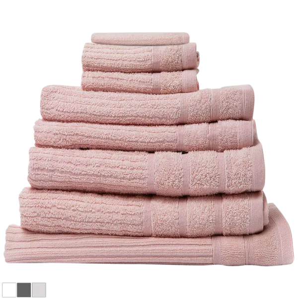 Royal Comfort 8-Piece 600 GSM Egyptian Cotton Towel Set with Mat