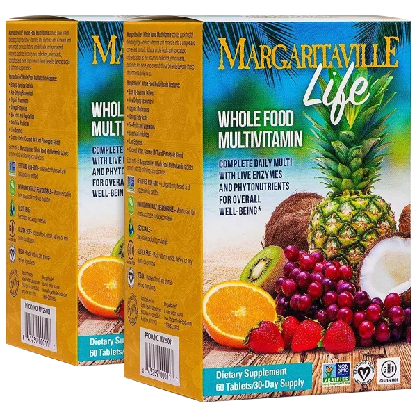 2-Pack: Margaritaville Life Whole Foods Multivitamin Tablets