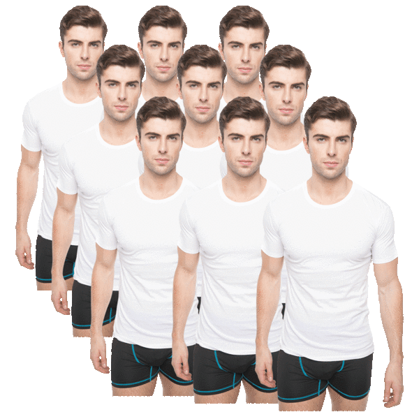 9-pack: Cotton Tee Shirts in Crew or V-Neck from Members Only