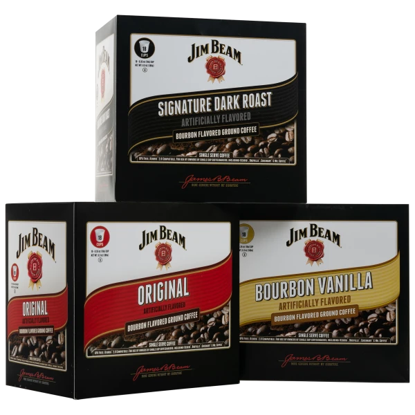 54 Count: Assorted Jim Beam Bourbon Flavored Single Serve Coffee Cups