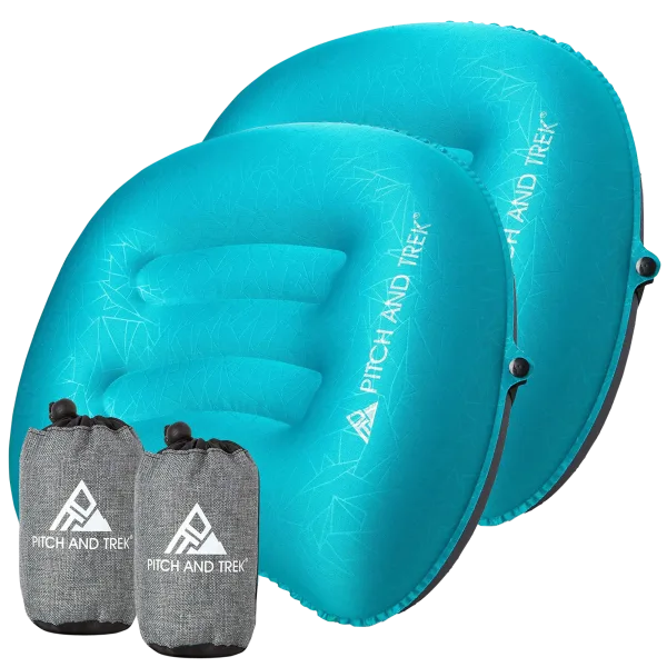 2-Pack: Pitch and Trek Inflatable Pillows for Camping & Travel
