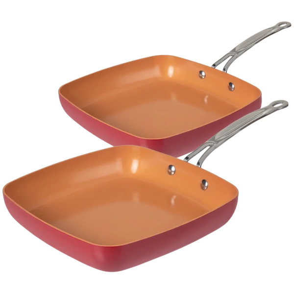 2-Pack: Red Copper 10" Square Pans