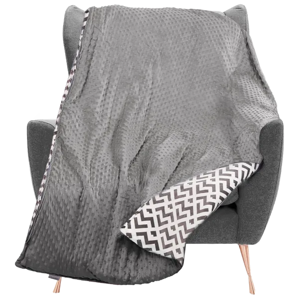 Quility King 86" x 92" Weighted Chevron Blanket for Adults (15 lbs)