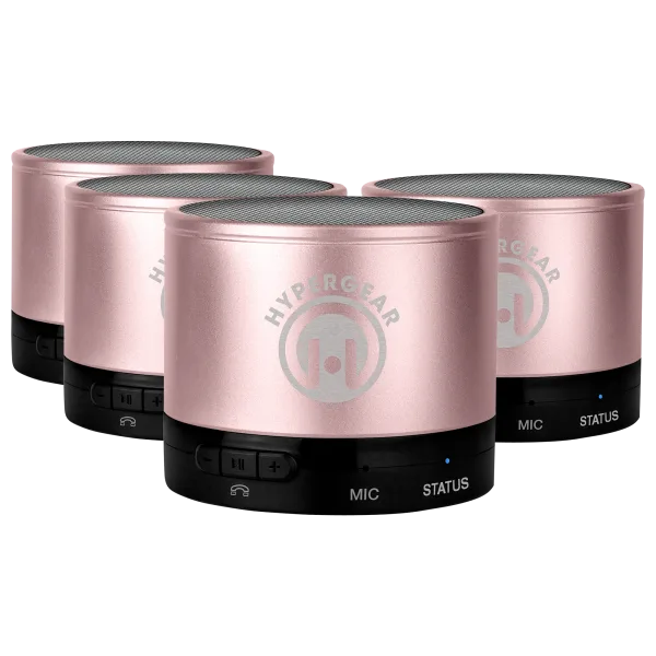 4-Pack: HyperGear MiniBoom Portable Bluetooth Speaker in Rose Gold