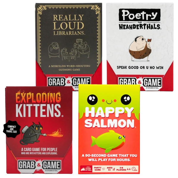 4-Pack: Exploding Kittens Grab & Game Bundle