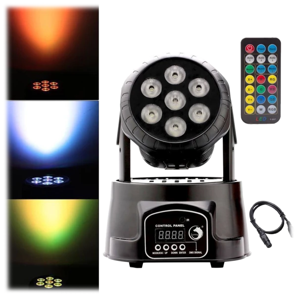 U' King Moving Head Stage Lighting RGBW 7 LED X 10W for DJs & Parties