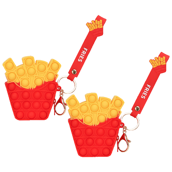 2-Pack: Bubble Popper Zipper Pouch Keychains