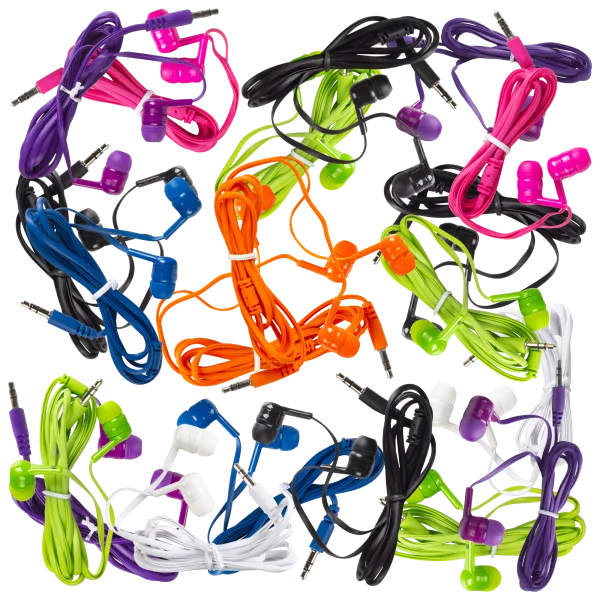 20-Pack: Travelocity In-Ear Stereo Earbuds (Assorted Colors)