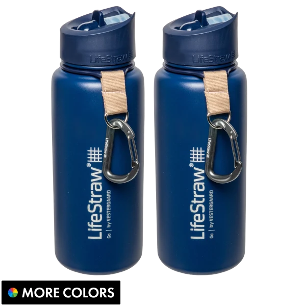 2-Pack: LifeStraw Go 24oz Stainless Steel Insulated Water Filter Bottle