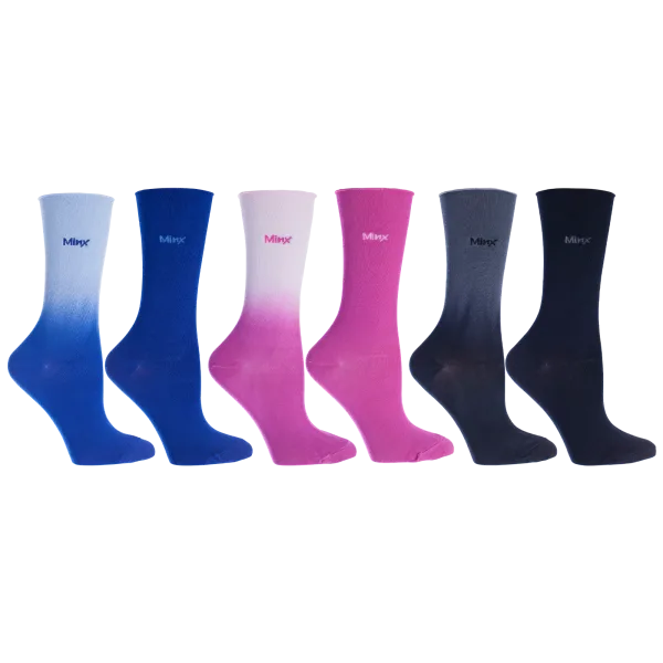 6-Pack: All Mixed Up Roll Top Crew Socks