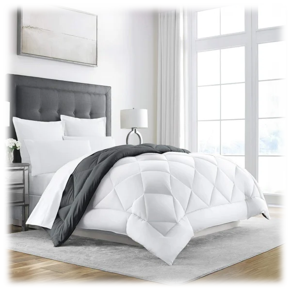 Sleep Restoration Down-Alternative Reversible Comforter with Cover (King)