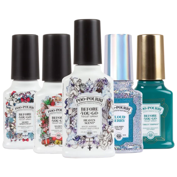 5-Pack: Poo-Pourri 12oz Holiday & Glitter Assortment