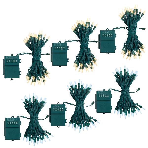 6-Pack: Bethlehem Lights Mini Faceted 17FT Battery LED Lightstrands