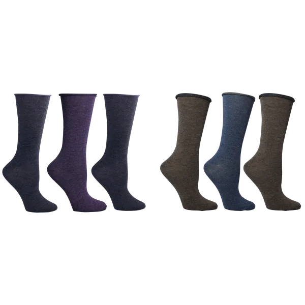 6-Pack: All Mixed Up Roll Top Crew Socks
