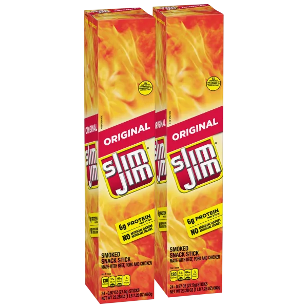48-Pack: Slim Jim Giant Original Smoked Meat Sticks
