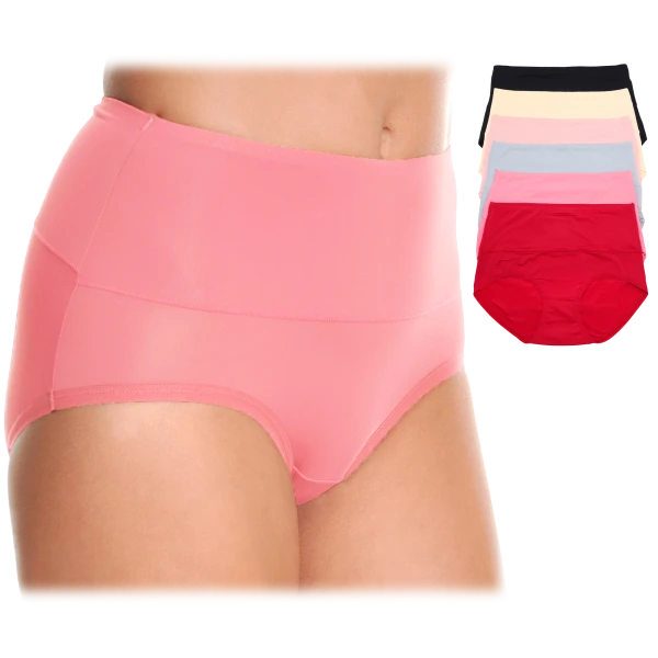 6-Pack: Angelina Microfiber High Waist Light Control Briefs