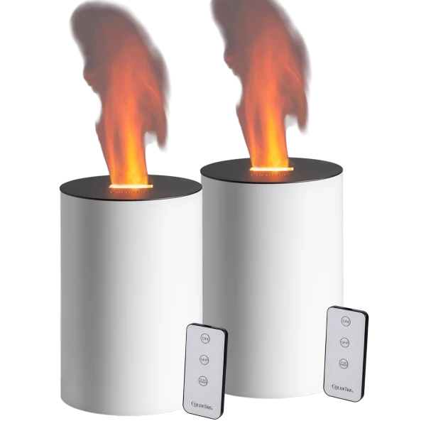 2-Pack: COLDFIRE by Illure Faux Fire Tabletop Decor