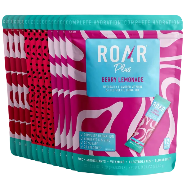 144-Pack: Roar Plus Complete Hydration Vitamin & Electrolyte Drink Mixes