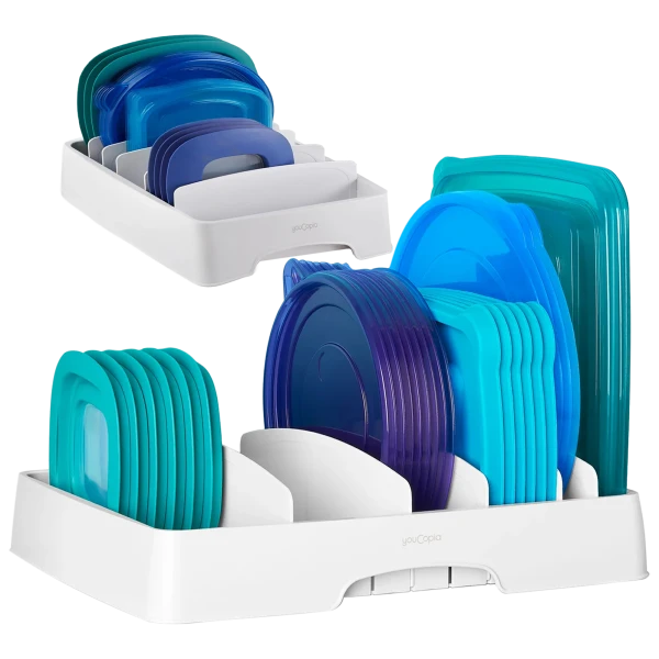 2-Piece StoraLid Food Container Lid Organizer Set (1 Large, 1 Small)