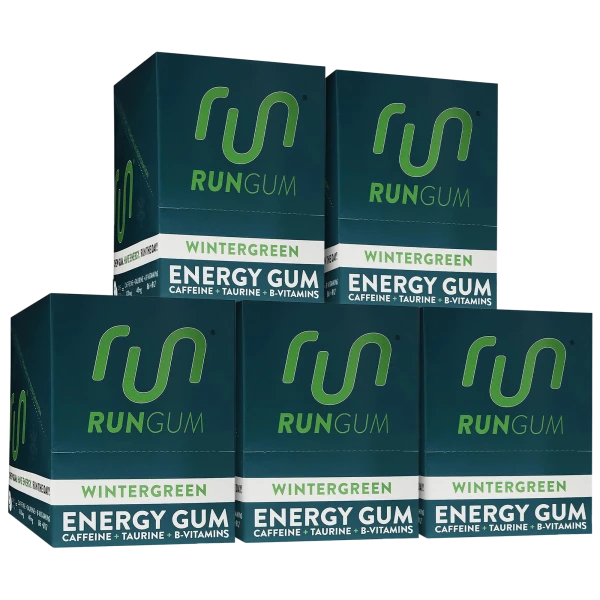 120-Pack: Run Gum Wintergreen Original Strength Caffeinated Energy Gum