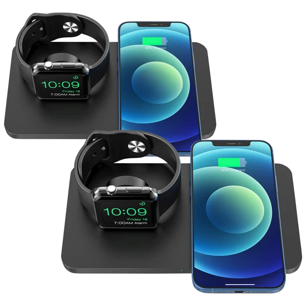 2-Pack: Seneo 2 in 1 Dual Wireless Charging Pad With iWatch Stand