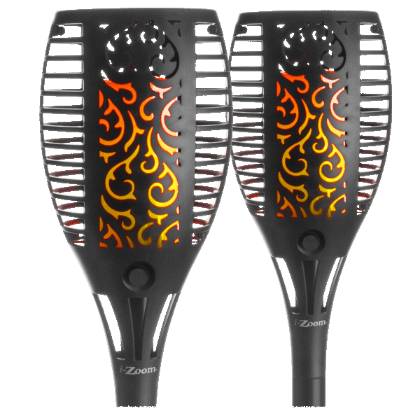 2-Pack: Solar Powered Flickering Flame Torch Lights