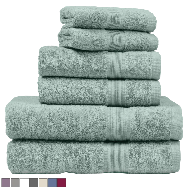 6-Piece: Heidi & Oak 100% Cotton Ringspun Towel Set