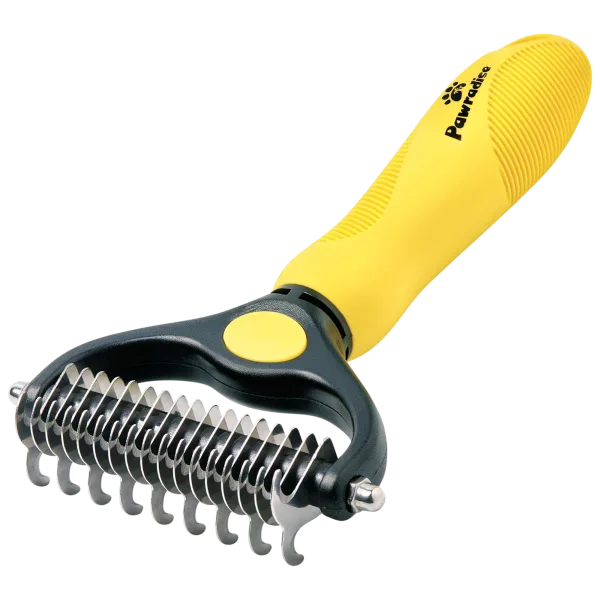 Pawradise Double-Sided Deshedding Grooming Rake for Cats & Dogs