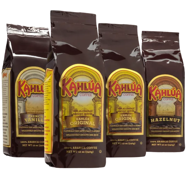 4-Pack: Kahlua 12oz Bags of Assorted Flavored Ground Coffee