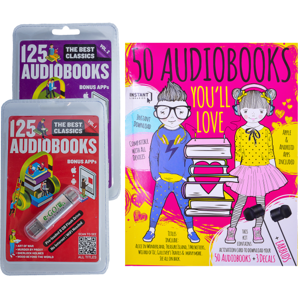 eGo 250 Classic Audiobooks or 50 Kids Audiobooks/Earbuds Set