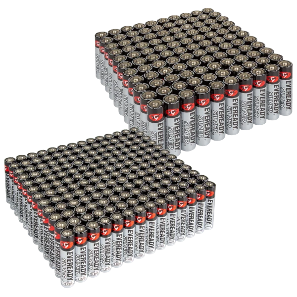 Eveready Silver Alkaline Batteries (110 AA or 168 AAA)