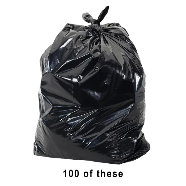 thumbnail image 2 of Plasticplace 35 Gallon Heavy Duty Trash Bags - Black, Unscented (Case Of 100 Bags) 2 of 6