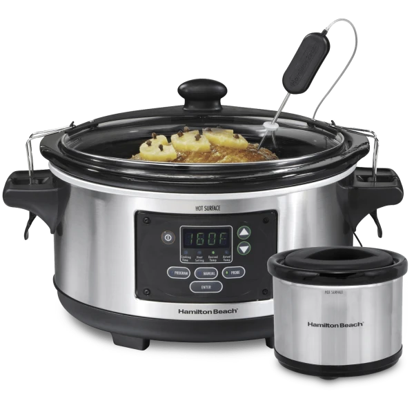 Programmable Slow Cooker With Temperature Probe & Warmer (Refurbished)
