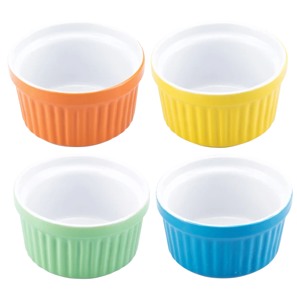 4-Pack: Uno Casa Colorful 5oz Ramekin Set